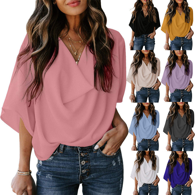 Loose Fit V-neck Top