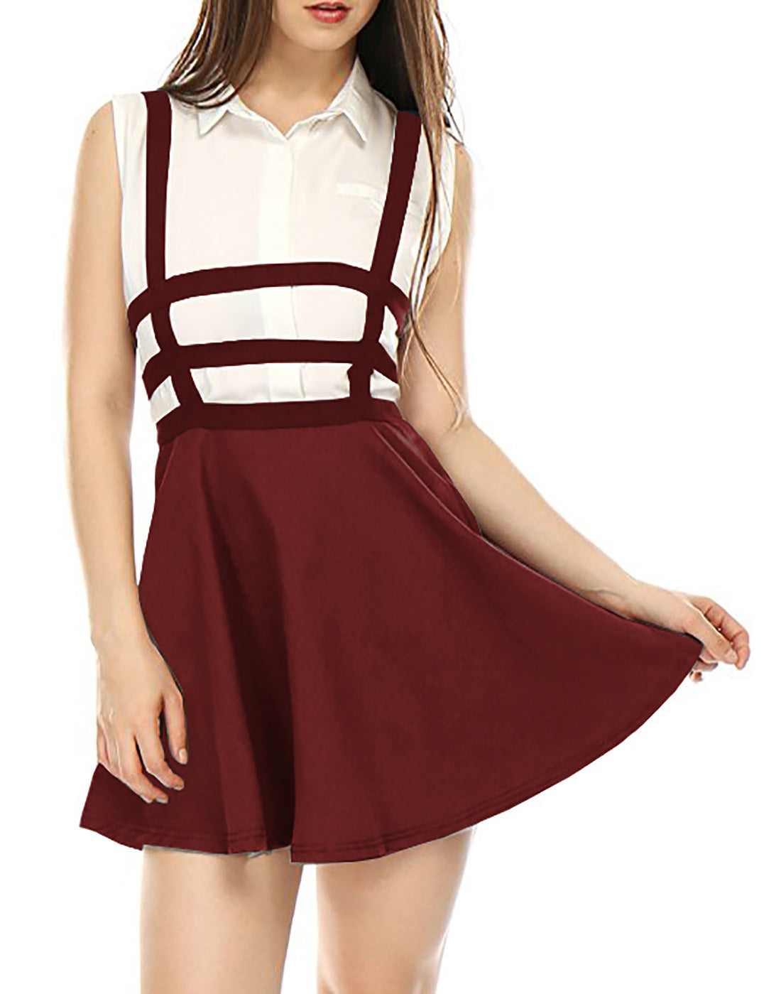 Women's Skater Skirt with Suspender