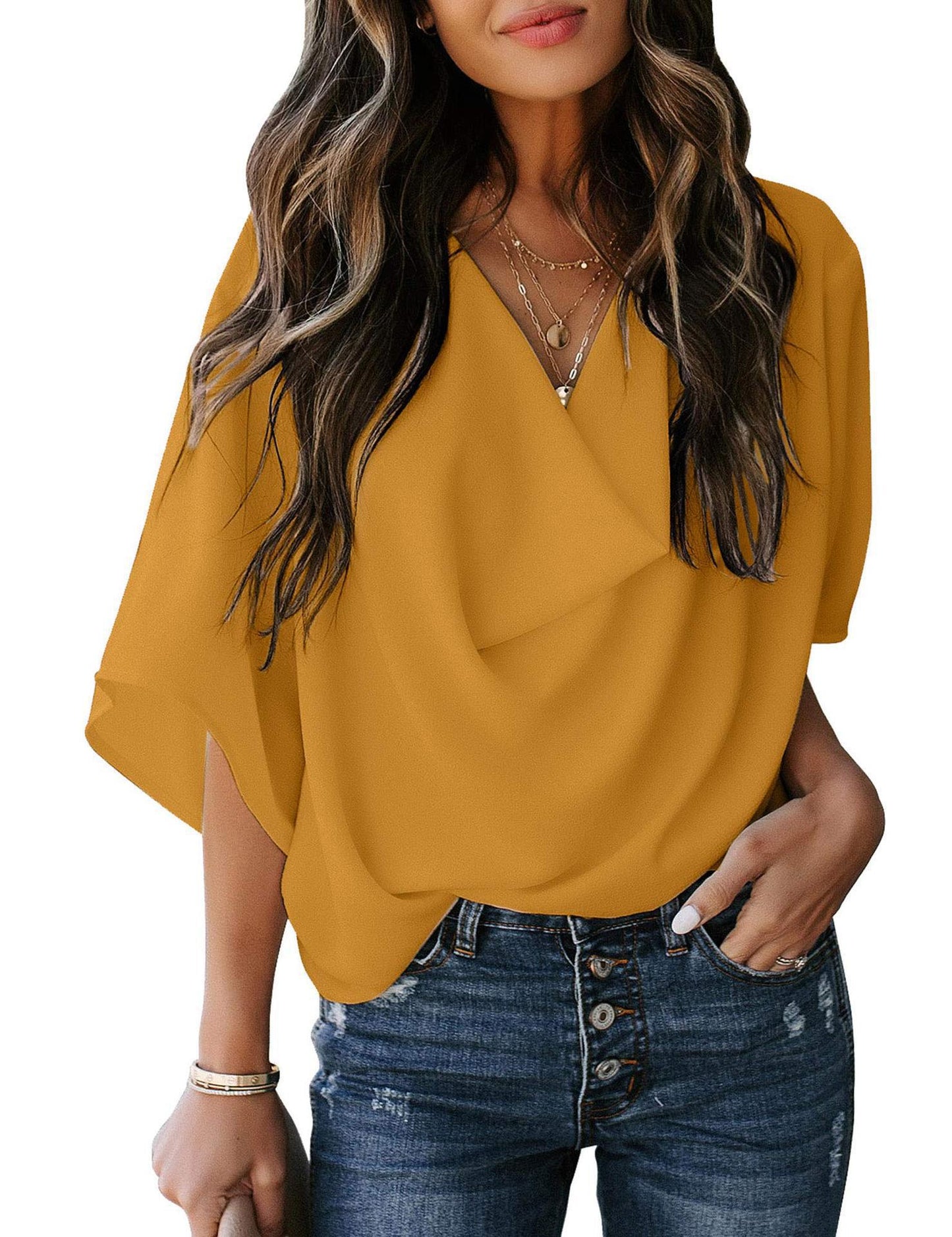 Loose Fit V-neck Top