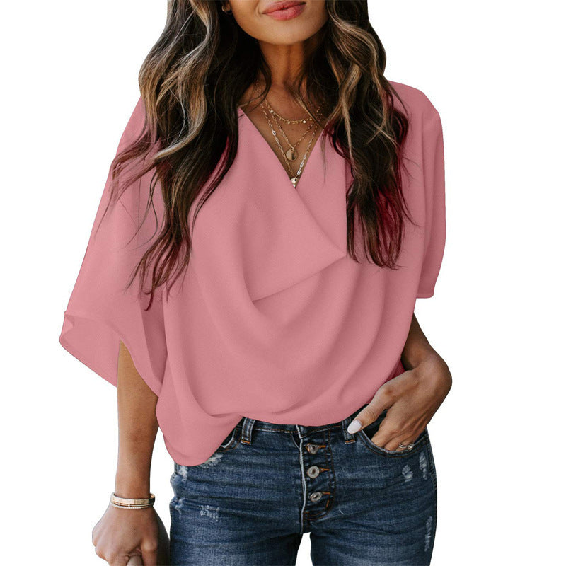 Loose Fit V-neck Top