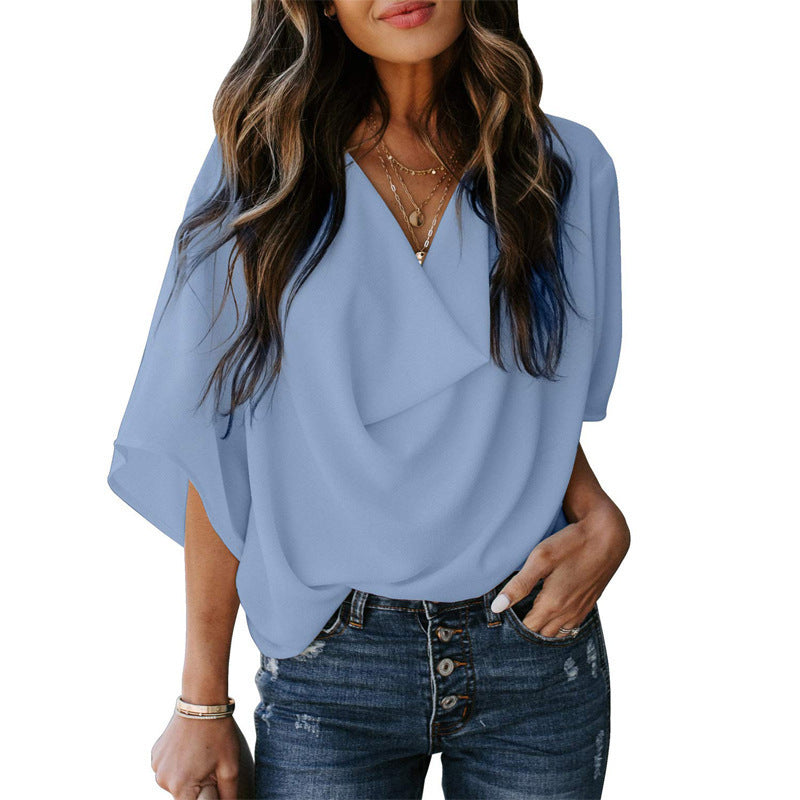 Loose Fit V-neck Top